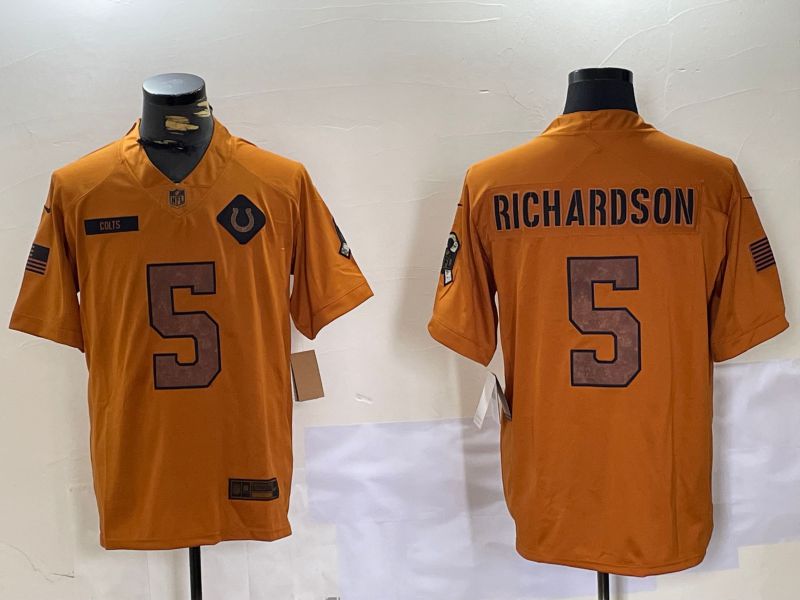 Men Indianapolis Colts #5 Richardson Nike Orange 2024 Salute to Service Limited NFL Jersey->indianapolis colts->NFL Jersey